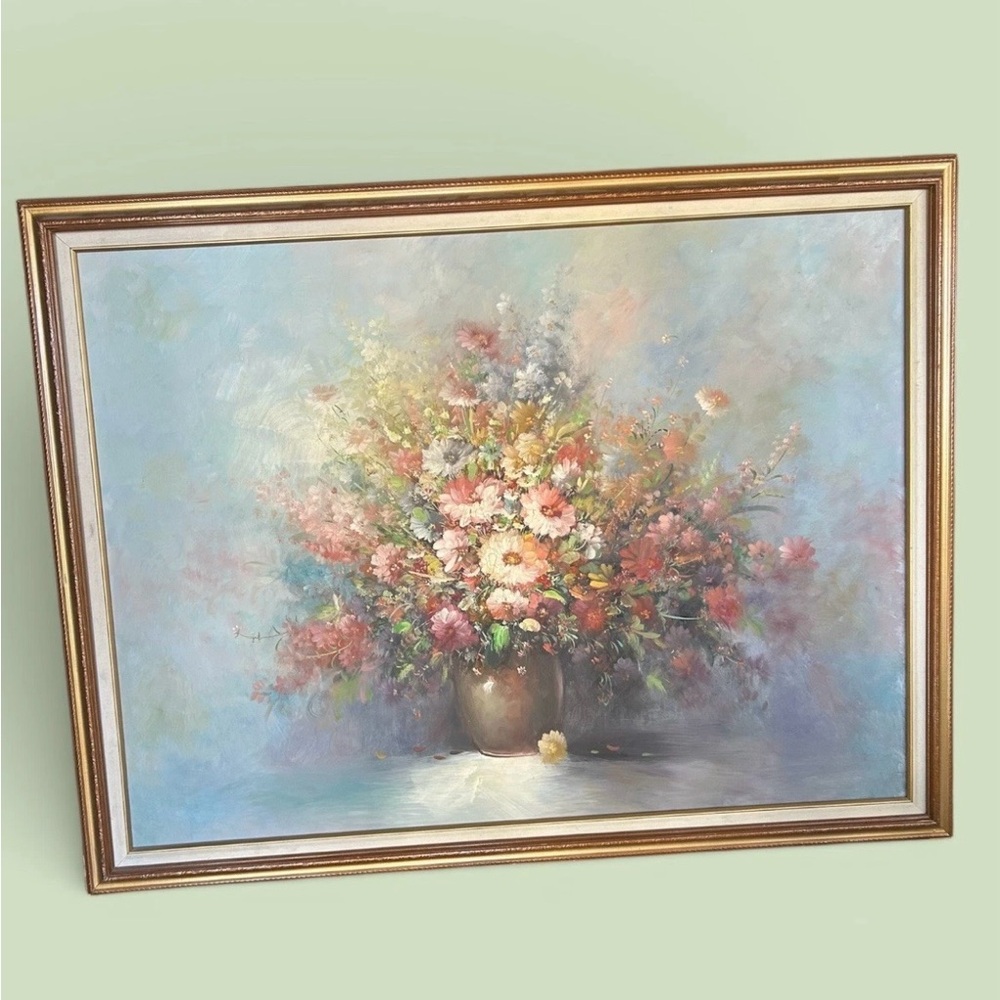✨ Large Vibrant Vintage Still Life Floral Bouquet Canvas Painting
53W × 42H✨